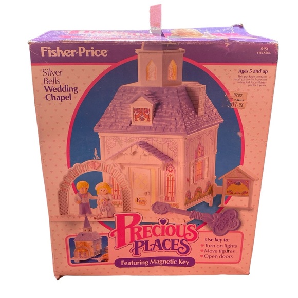 New Vintage Fisher Price Precious Places Silver Bells Wedding Chapel Playset - Picture 1 of 6